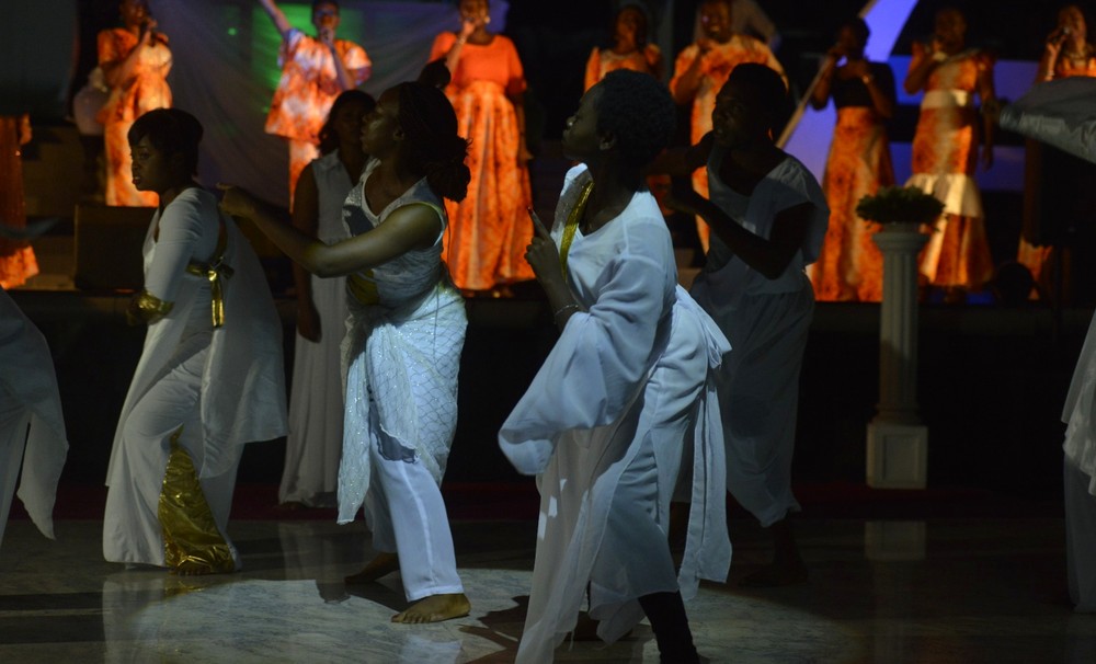 Dance ministration with choir in the background