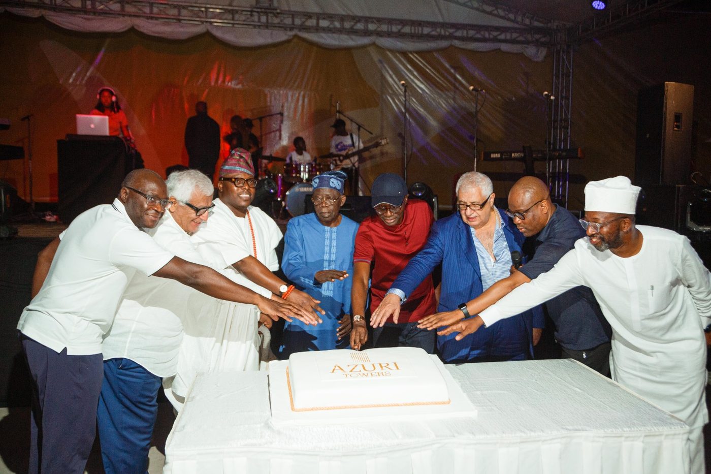 Cake-cutting to commemorate the light-up of Azuri Towers, Eko Atlantic